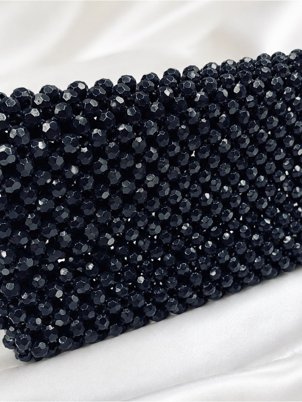 Vintage Handmade Black Beaded Clutch – Hong Kong 1960s, Ideal Condition